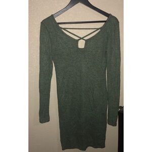 Olive Green Long Sleeve Dress